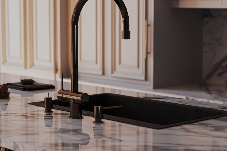 a faucet in the kitchen