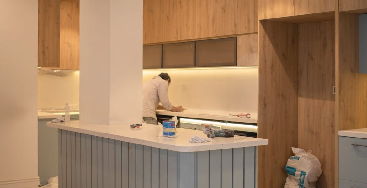 working on kitchen repairs