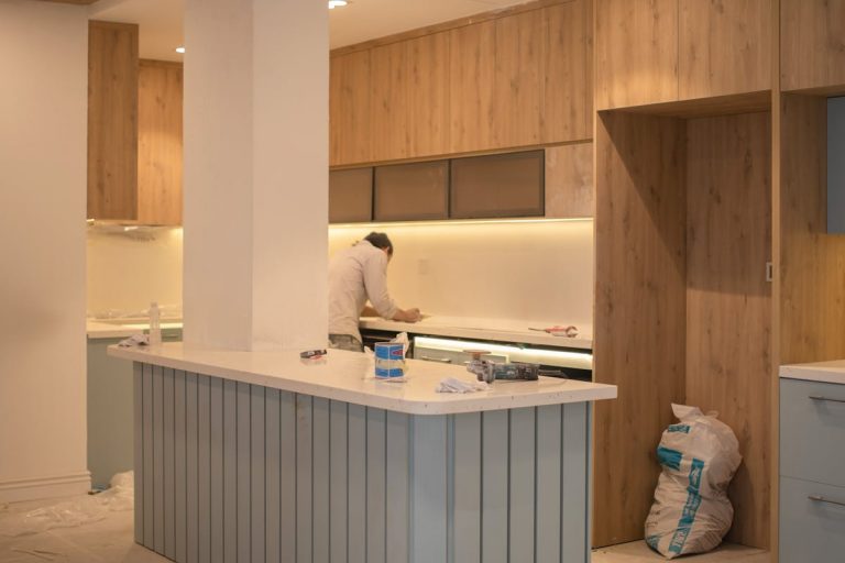 working on kitchen repairs